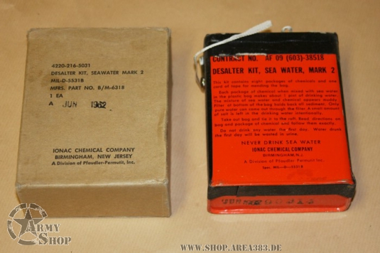 Desalter,Kit,Seawater,Mark 2 NSN 4220-216-5031