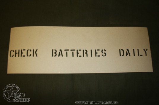 Stencil Check Batteries Daily