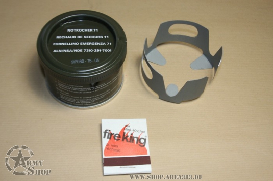 Swiss emergency stove consisting