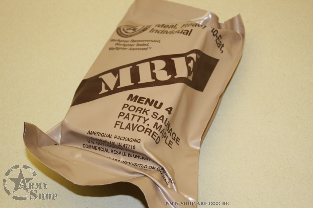 MRE Menu 4 Pork Sausage Patty, Maple Flavored