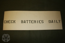Stencil Check Batteries Daily