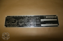Data Plate Blanko M109 Reo Shop Van