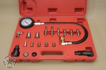 Compression tester kit for diesel engines