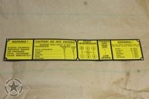 PLATE,INSTRUCTION REO M35 Gear