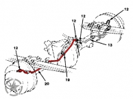 brake line M1009 K5 rear axle left