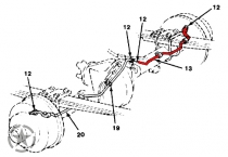 brake line M1009 K5 rear axle right
