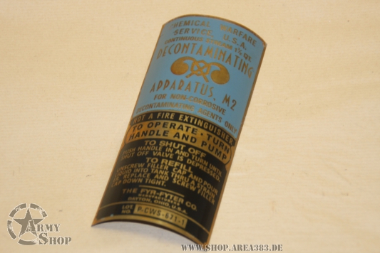 BRASS PLATE, DECONTAMINATING  M2 (The General Detroit Corp.)
