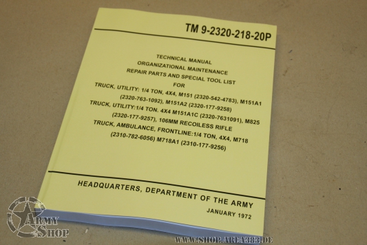 Ford Mutt M151 A1 / A2 Teile Manual TM9 2320 218 20P 307 Seiten