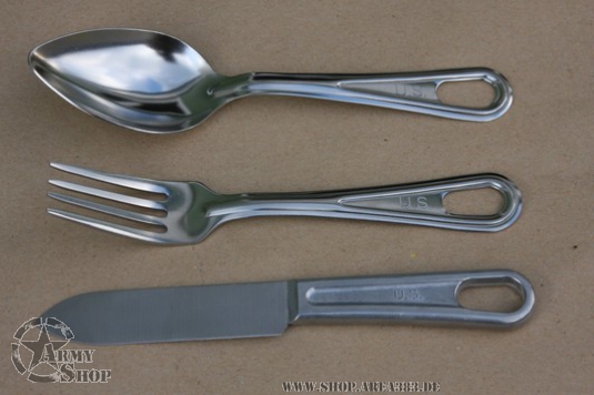 US Army Besteck Set Messer Löffel Gabel 1944 Style