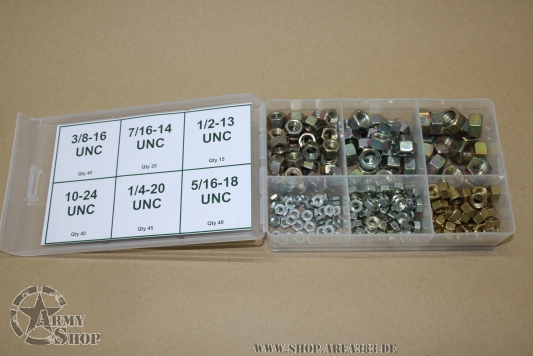Hex Nuts UNC 200 pc (YELLOW) zink plate mixed