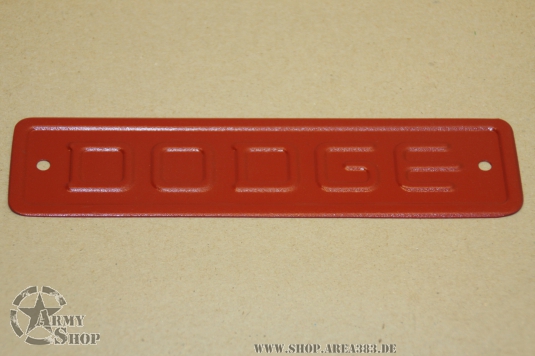 Blechschild Dodge am Kühler