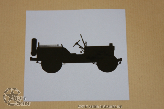 autocollant  Jeep Willys 80mm x 80 mm