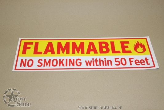 Aufkleber FLAMMABLE 50 cm x 14,5 cm