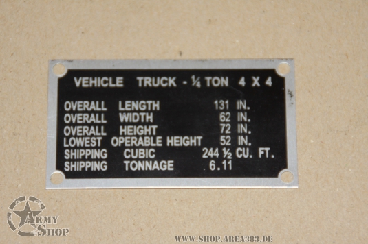 shipping plate  Ford