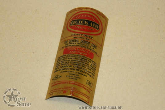 Plate extinguisher Willys Jeep  Quick Aid