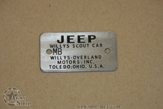 Willys MB late-war frame tag