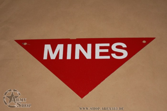 Plaque en étain MINES Vietnam 10/66  Origine US Army