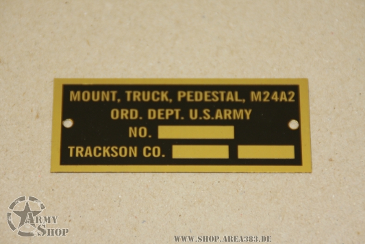 M24A2 GUN MOUNT PEDESTAL BRASS DATA