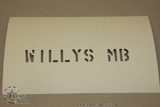 Schriftschablone WILLY JEEP 1 Inch