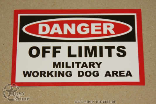 Aufleber  DANGER DOG AREA