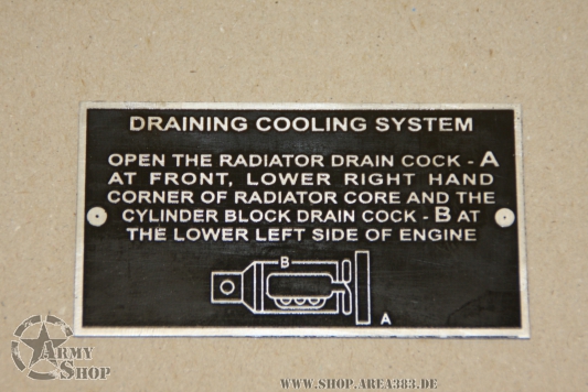 Data Plate DRAIN COOLING Dodge WC
