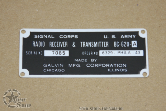 Plate RADIO BC620 (PVC)