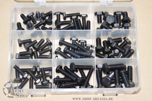 Zollschrauben Sortiment UNC 1/4 + 5/16 NEU 90 Stück (8.8)