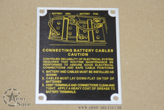 Data Plate Batterie anklemmen 24 V