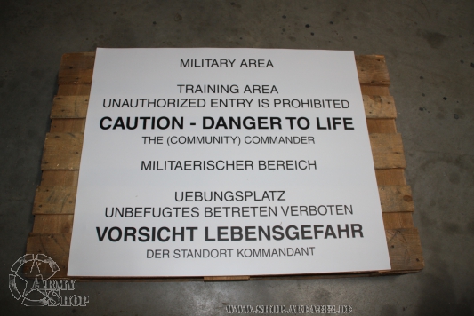 Kunststoffschild Military Area