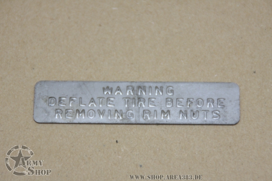 Hinweisschild Combat Felge