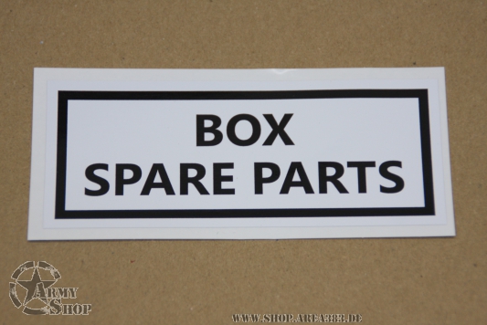 Aufkleber   BOX SPARE PARTS