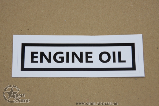 Sticker  ENGINE OIL