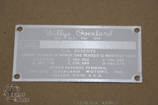 DATA PLATE, serial number CJ and M series