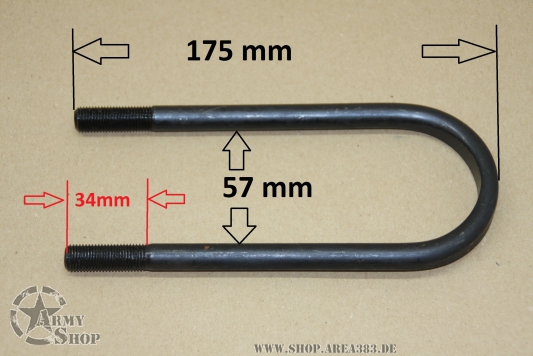 Blattfederbügel Early Ford  (34 mm Gewinde)