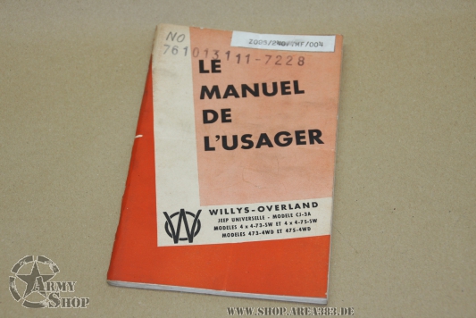LE MANUEL DE L'USAGER (CJ3A)  France