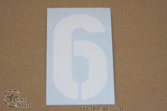 Aufkleber # 6  Schrifthöhe 10,2 cm