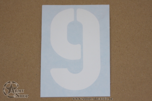 Aufkleber # 9 Schrifthöhe 10,2 cm