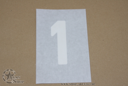 Lackierschablone Klebefolie # 1  Schrifthöhe 10,2 cm