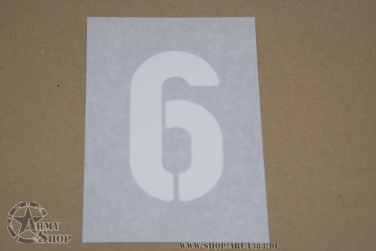 Lackierschablone Klebefolie # 6  Schrifthöhe 10,2 cm