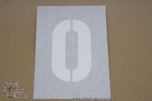 Lackierschablone Klebefolie # 0  Schrifthöhe 10,2 cm