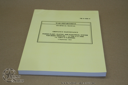 Dodge WC ¾ ton Engine and Clutch Manual Reprint TM 9-1808 A