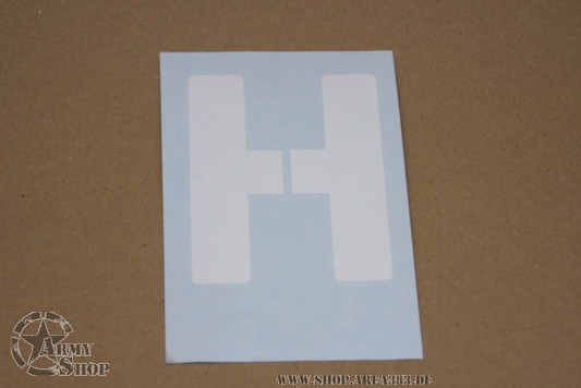 Aufkleber H  Schrifthöhe 10,2 cm
