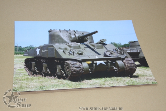 Photo Sherman Tank, 42 cm x 29 cm