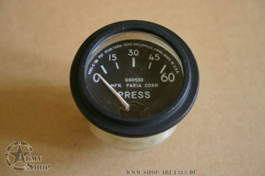 US Army Manometre de pression 24Volts  0-60 psi