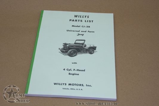 Teileliste Willys Model CJ-3B F-Head Motor