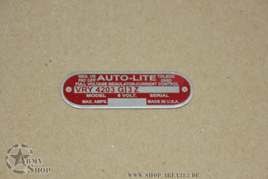 Plate Autolite Regler 6 V