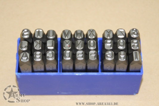 Einschlagbuchstaben-Satz 27 tlg.     ( 8x 8 mm)