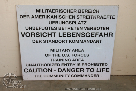 US Army Sign  100x 86cm  aluminium