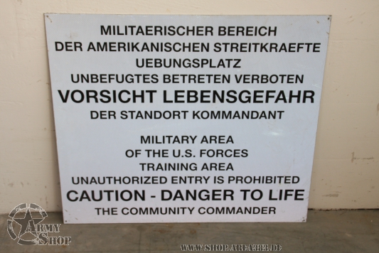 US Army Sign  100x 86cm  aluminium