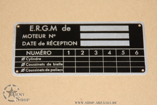 Data Plate Motor Jeep M201